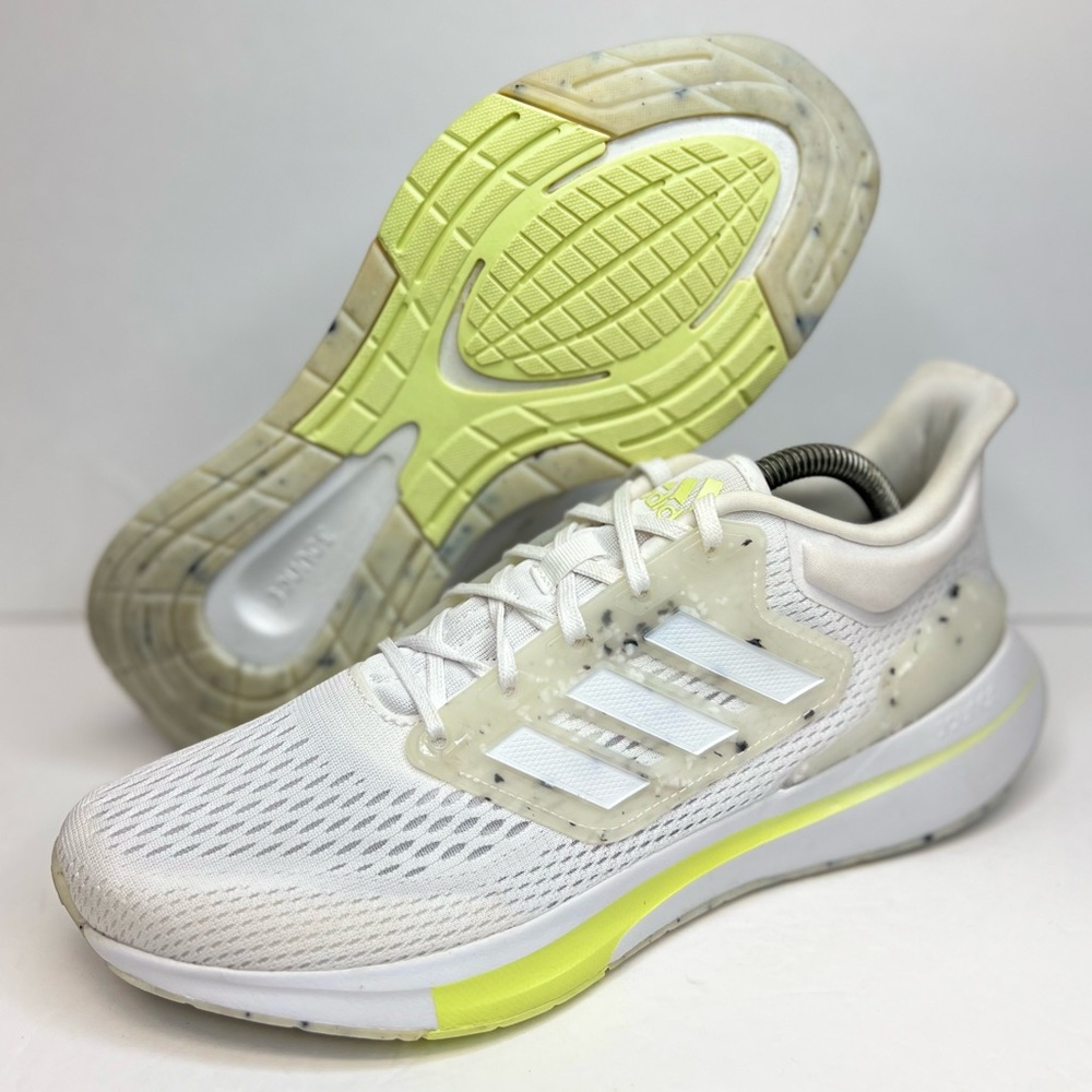 Adidas EQ21 Run Womens Size 9.5M GX6216 White Speckled/Almost Lime Superb Clean!